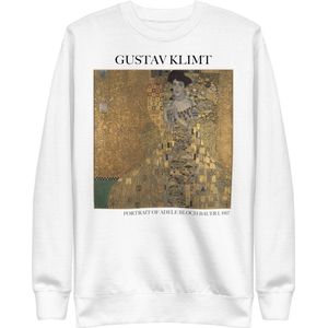 Gustav Klimt 'Portret van Adele Bloch-Bauer I' (""Portrait of Adele Bloch-Bauer I"") Beroemd Schilderij Sweatshirt | Unisex Premium Sweatshirt | Wit | XXL