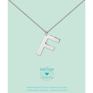 Heart to Get - Grote Letter F - Ketting - Zilver