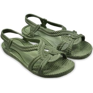 Brasileras - Esmirna - Slippers - Groen Militair - Antislip Rubberen Zool
