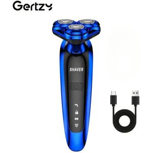 3koppen Gertzy Scheerapparaat - Usb Oplaadbare 4d Body Shaver + Baardtrimmer - Voor een complete en perfecte Lichaamshaar verzorging - Unisex - Kleur: Blauw