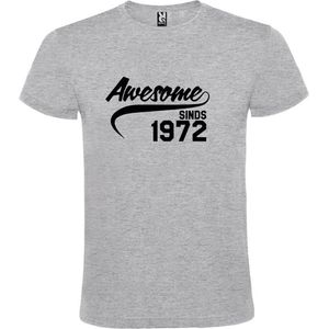Grijs T-shirt ‘Awesome Sinds 1972’ Zwart Maat XS