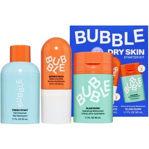 Bubble - Skincare 3-Step - Includes Fresh Start Gel Cleanser 50ml - Bounce Back Toner 55ml - Skincare Slam - Dunk Hydrating - Face Moisturizer - Skin care set - Geschenk set - Kerstcadeau - 50ml