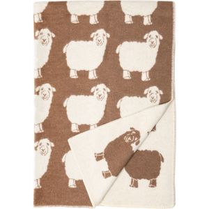 WOOOL Deken - SHEEP WOOLA (Bruin) - 130x200cm - Omkeerbare Wollen Deken