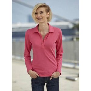 Roze stretch poloshirt voor dames 2XL