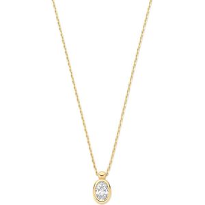 Isabel Bernard - Le Marais Sophie - Gouden Ketting - 14 Karaat - Met Zirkonia Steen