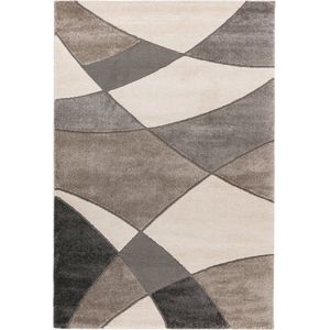 Flycarpets Livia Designer- Taupe Vloerkleed - Laagpolig Tapijt - Woonkamer - 200x290 cm