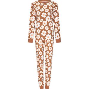 Bruine pyjama bloemen Jenna - Bruin - Maat - 38