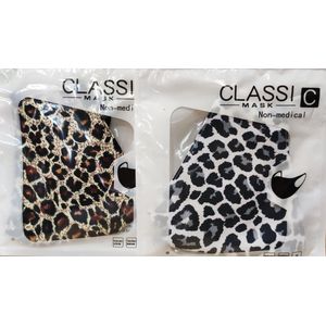 2 Mondkapjes Tijgerprint 100 % Katoen Verstelbaar Trendy Mond Masker Set