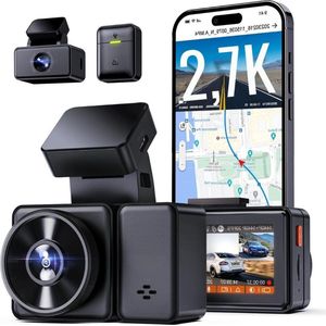 Dual Dashcam - Dashcam Voor Auto 5 GHz wifi 9MB/S - Voor en Achter Camera – Auto Camera Met Nachtzicht – Parkeermodus - G-Sensor