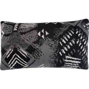 Funny block dye knitted cushion black