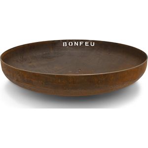 BonFeu Vuurschaal Ø80 cm Cortenstaal - Hoge Kwaliteit Vuurschaal - Optioneel Grillen en Bakken - 80x80x21 cm