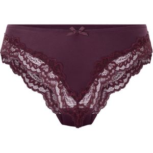 Hunkemöller Dames Lingerie Brazilian Lace & Shine - Paars - maat S
