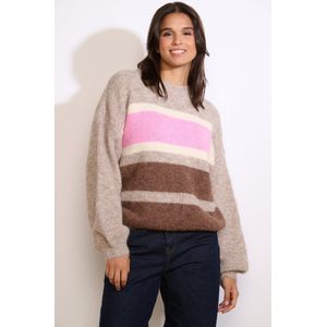 LolaLiza Trui N Coblockml 04007074 1021 Taupe/pink/choco Dames Maat - S