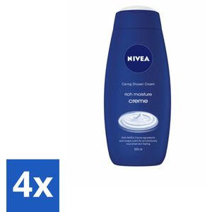 4 x NIVEA - Douchecrème - Rijke Hydratatie - Voedend Huidgevoel - 500 ml - Douchecrème - NIVEA - Hydratatie - Voeding - Droge Huid