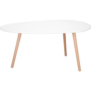 Springos Salontafel - Scandinavische Stijl - Woonkamer - Eetkamer - Driehoekig - Wit - 100x50 cm