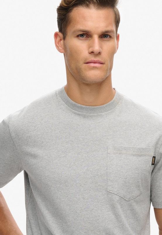Superdry Contrast Stitch Pocket T-shirt Met Korte Mouwen Grijs S Man