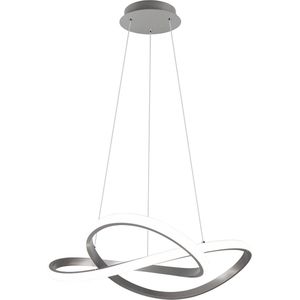LED Hanglamp - Hangverlichting - Torna Corcy - 27.5W - Natuurlijk Wit 4000K - Dimbaar - Rond - Mat Nikkel - Aluminium