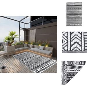 vidaXL Tuintapijt - Trendy - Decoratieve aanvulling - 160x230 cm - Zwart - PP materiaal - Buitenkeuken