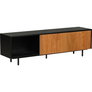 Bronx71® Tv-meubel Ray zwart/blank eiken 150 cm