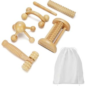 Lexium Maderotherapie set - Madero - Massage roller - Houttherapie - Anti-cellulitis - Maderotherapie set massage - Massage hout