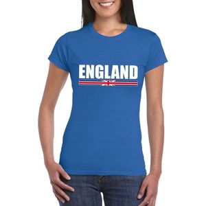 Blauw Engeland supporter t-shirt voor dames - Engelse vlag shirts L