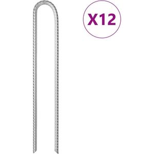 vidaXL - Tentharingen - 12 - st - U-vormig - Ø10 - mm - 37 - cm - gegalvaniseerd - staal