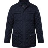Boston Park Boston Park - Heren - Boston Park gewatteerde jas overhemdkraag tot 8XL - Navy blauw - Maat L