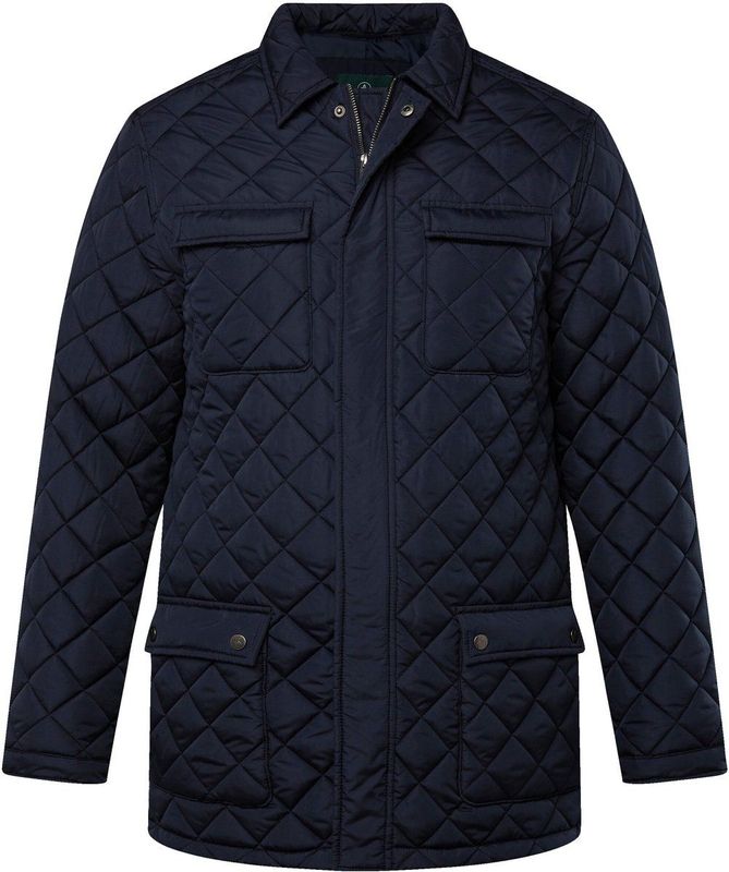 Boston Park Boston Park - Heren - Boston Park gewatteerde jas overhemdkraag tot 8XL - Navy blauw - Maat L