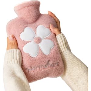 Warmtekruik - Warmtekussen - Warmwaterkruik - Kruik - Met Hoes - Warmwaterzak - Knuffel - Bag - Roze - 500ML