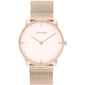 Calvin Klein CK25200158 Expression Dames Horloge - Mineraalglas - Staal - Rosé goudkleurig - Ø 35 mm - Quartz - Druksluiting - 3 ATM (spatwater)