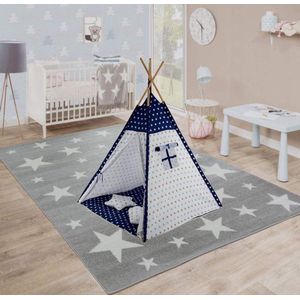 Speeltent - Tipi Tent - Met Grondkleed & Kussens - Speelhuisje - Tent voor kinderen - Blauw-Wit