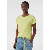 comma - T-Shirt - Relaxed-fit - Gekreukte Stof