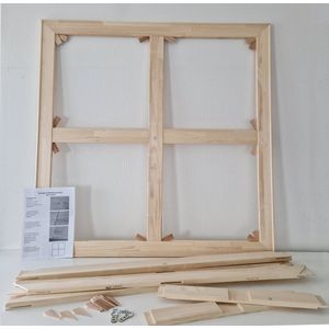 Brede opspanlatten voor schilderscanvas Spielat 65mm met verstevigings kruislatten 100x120cm Houten spanlatten met kruislatten voor Spanraam-Spieraam zonder doek Houtenframe voor schildersdoek, canvas of stof. Inclusief ophangbeugels