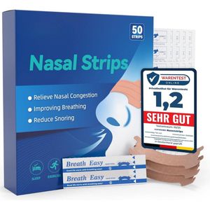 Neusstrips - Neusstrip - Neuspleisters - Neusspreider - Neusstrips snurken - Neuspleisters snurken - Anti snurk - Anti snurk producten - Anti snurk pleisters - Zorg voor een betere nachtrust! - Zweetbestendig - Nasal strips - Voor Gevoelige Huid -