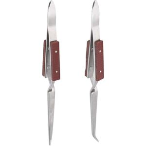 2 Stuks Lock Tweezer voor vastzetten en solderen | Puntige, rechte en gebogen tip | DIY Craft tool | Handgereedschap | Omgekeerde pincet voor crafting