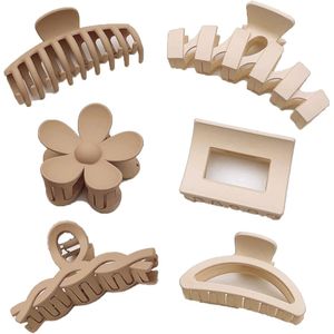 Haarclips - 6-pack - 6 stijlen - Antislip - Sterke haarclips - Styling haaraccessoires - Voor vrouwen, meisjes, lang haar - 2 kleuren