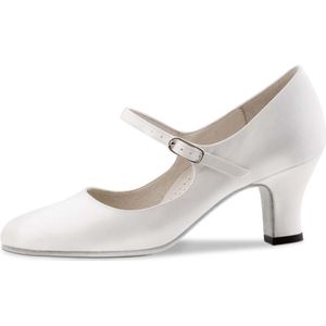 Werner Kern Ashley Dansschoenen Dames Wit Satijn - Bruidsschoenen - Suede zool - Bridal - Dichte dansschoen - Werner Kern Bridal - 40 2/3
