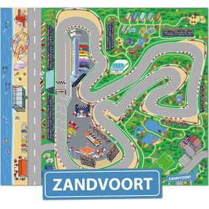 Carperoo Circuit Zandvoort Speelkleed - Speelmat - 130x160cm - Speelmat Baby - Speeltapijt - Speelkleed Jongens - Autokleed - Speelkleed Meisjes - Verkeerskleed