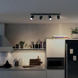 Opbouwspot 4-lichts Zwart GU10 Draaibare spots Eenvoudige installatie - Kosipo - Moderne verlichting