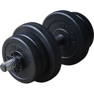 RS Sports Dumbellset – Halterset kunststof – Totaal 10 kg – zwart