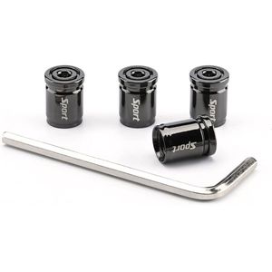 4 stuks bandenventieldoppen - auto stofkappen - ventieldoppen met rubberen ring - voor auto's en motorfietsen - autobanden decoratieve accessoires (zwart)