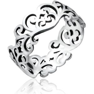 Elli Dames Ring dames ornament uitgesneden bladeren in 925 sterling zilver