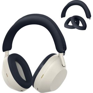 kwmobile siliconen cover voor koptelefoon - geschikt voor Sony WH-1000XM5 - Voor band en oorpads - 3x in donkerblauw
