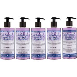 Douchegel Relaxing Lavendel 500 ml - set van 5 stuks - met gratis pomp - Showergel