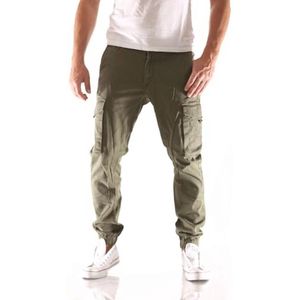Heren Cargobroek met Zijdelingse Steekzakken en Achterzakken