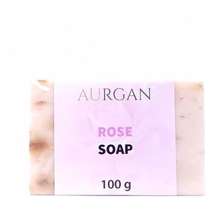 Aurgan Rose Soap – rozenzeep - 100 gram - Lichaamszee - zachte zeep - rose zeepblok