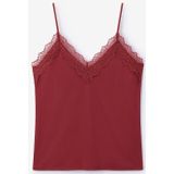 Sissy-Boy - Donkerrood singlet met kant