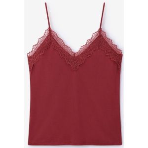 Sissy-Boy - Donkerrood singlet met kant
