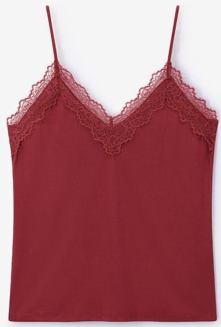 Sissy-Boy - Donkerrood singlet met kant