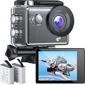 DailySupplies® DailySupplies® Vlog Camera voor Kinderen en Volwassenen - Vlog Camera's voor Beginners en Professionals - Bodycam - Action Camera - Grijs met Zwart